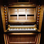 Orgel Ostrhauderfehn, Spieltisch (Großbild ca.100 KB).